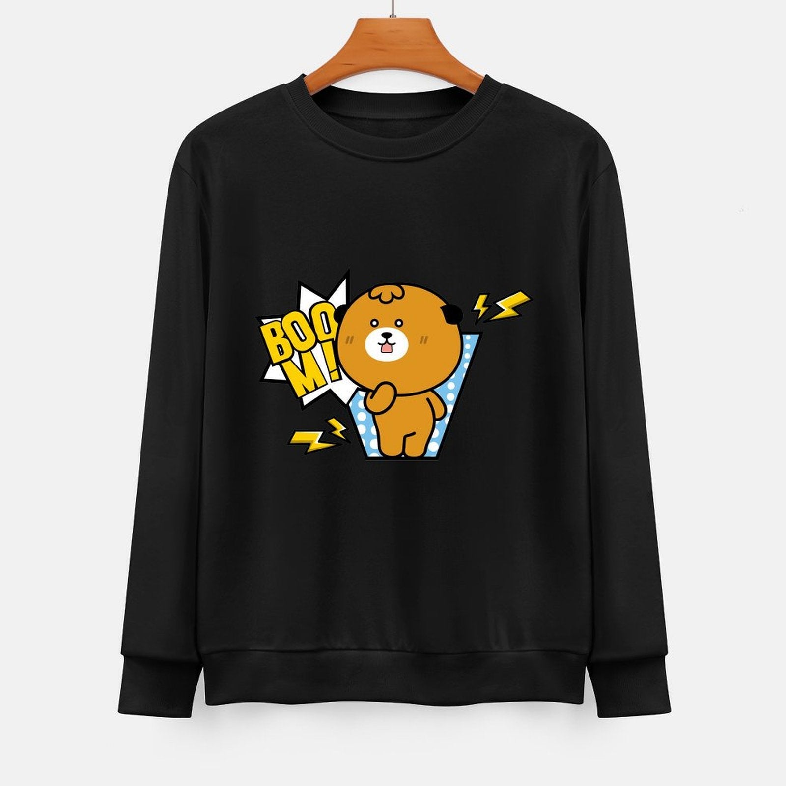 Front Patterned Long Sleeve TopEasyWear Simple